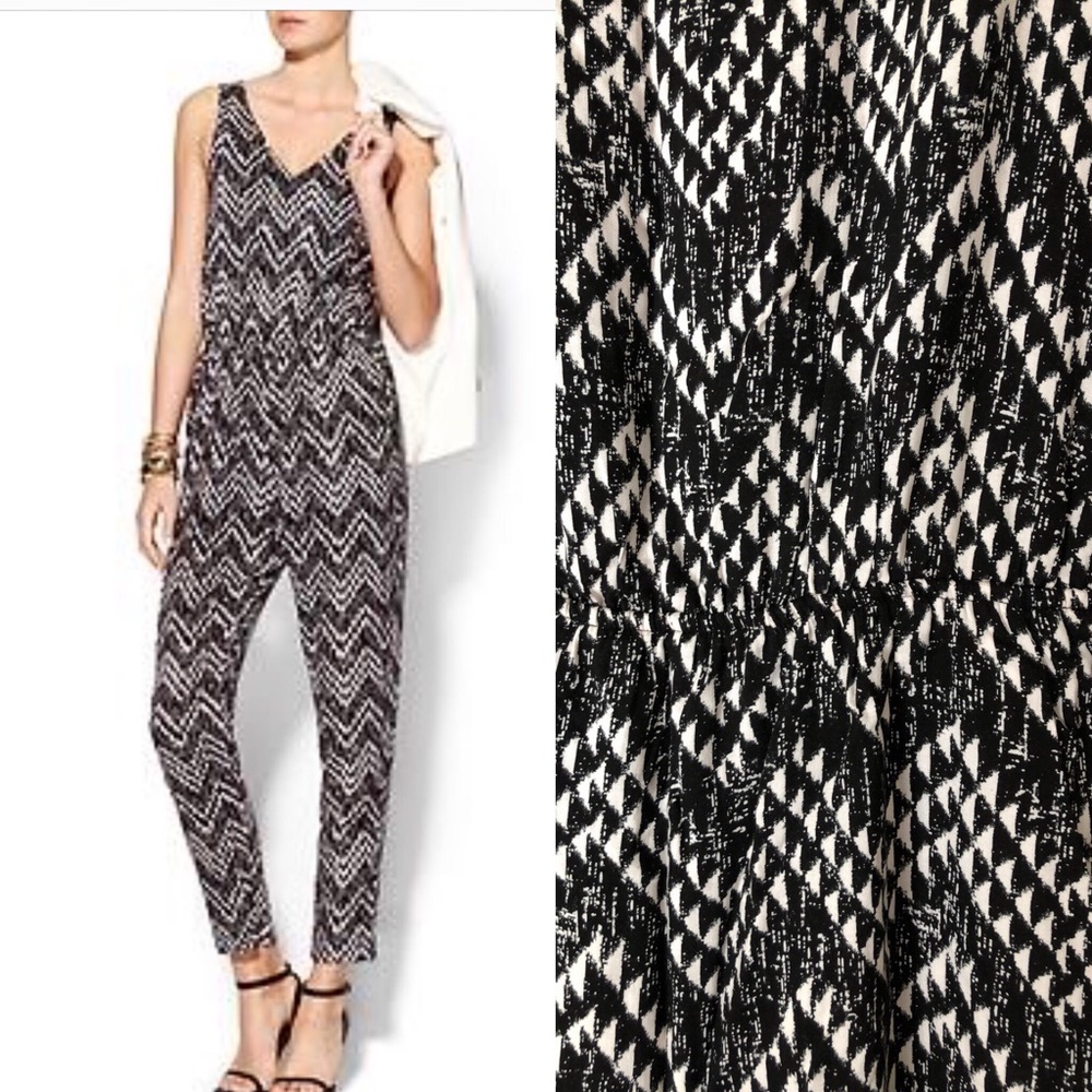 Everly black and cream chevron jumpsuit